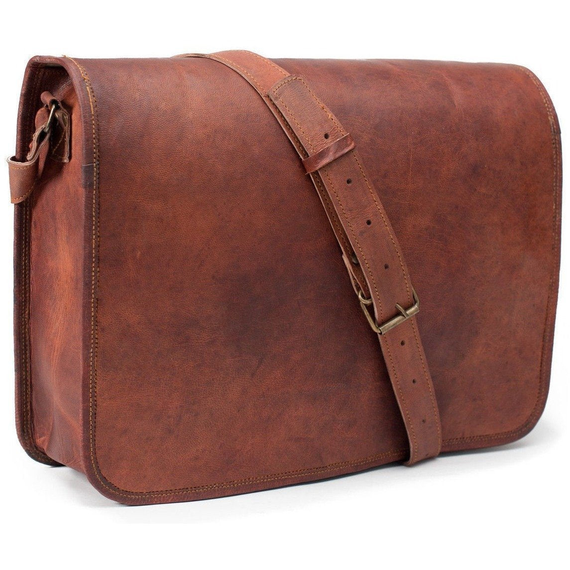 VINTAGE LEATHER MESSENGER SATCHEL BRIEFCASE BAG