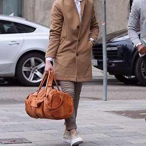 Vintage Leather Duffel Bag Travel luggage For Men