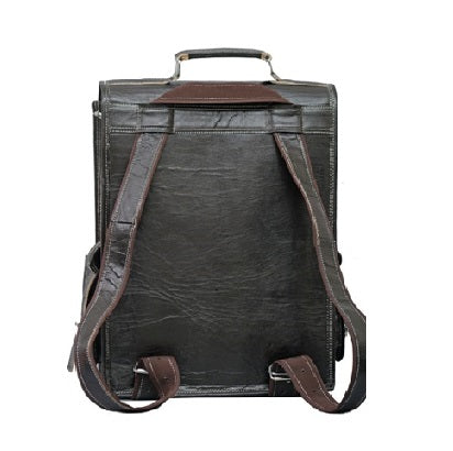 Black Leather Backpack Bag Messenger Bag 