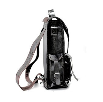 Black Leather Backpack Bag Messenger Bag 