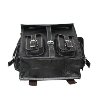 Black Leather Backpack Bag Messenger Bag 