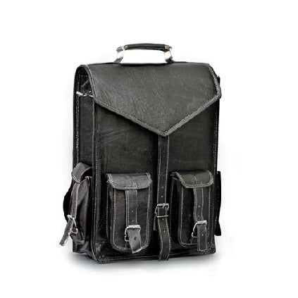 Black Leather Backpack Bag Messenger Bag 