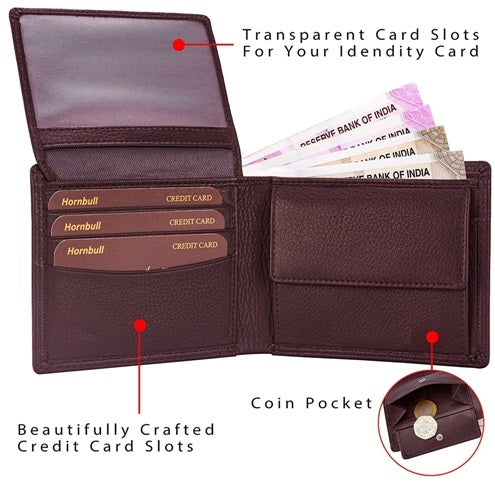 Brown Genuine Leather RFID  Wallet