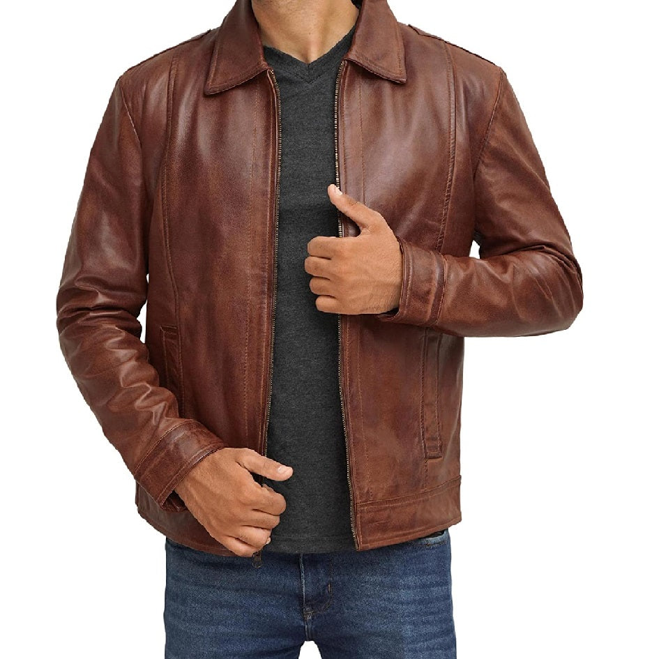 Brown Leather Jacket For Men