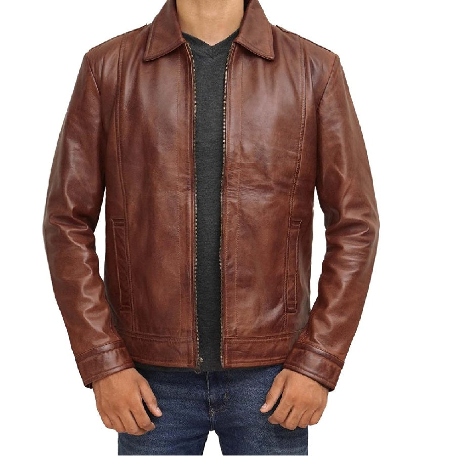 Brown Leather Jacket For Men