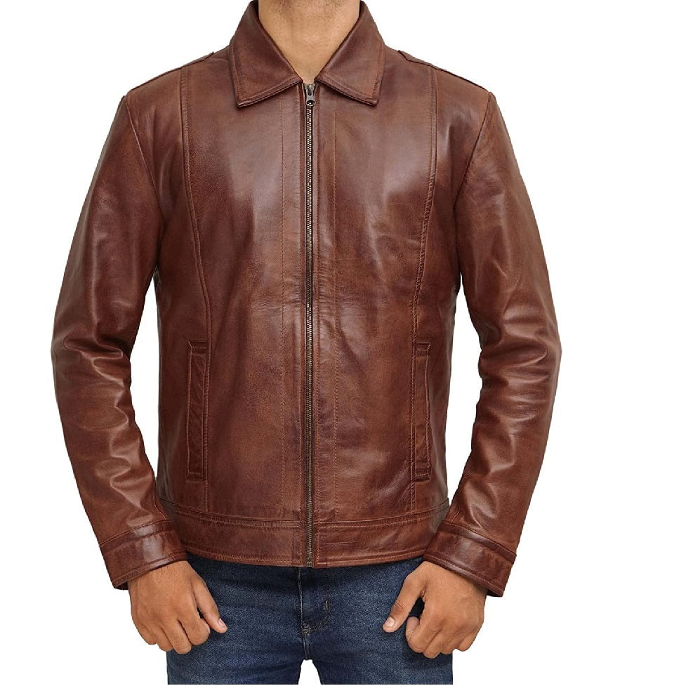 Brown Leather Jacket For Men
