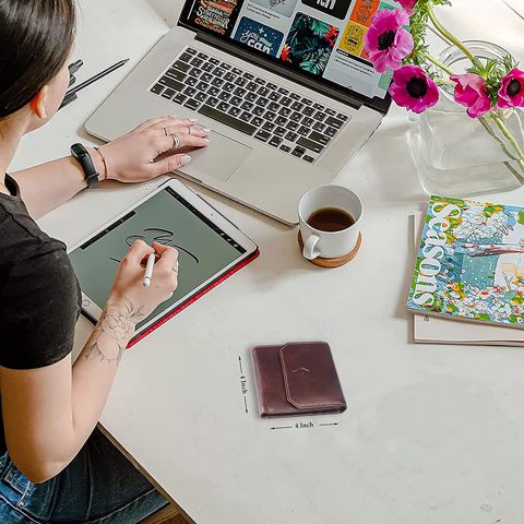 Brown Leather Unisex RFID Blocking Wallet