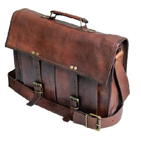 Classic Handcrafted Men’s Vintage Leather Briefcase