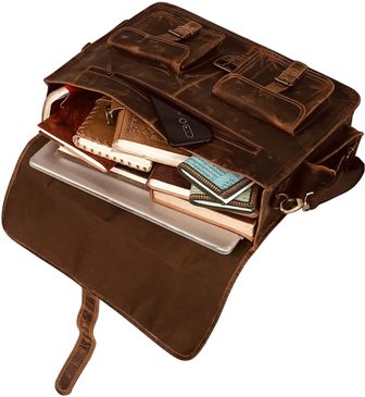 FULL GRAIN LEATHER MESSENGER BAG