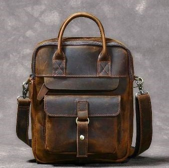Full Grain Leaher Messenger Bag Tablet Bag