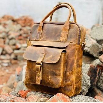 Full Grain Leaher Messenger Bag Tablet Bag