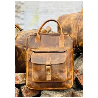 Full Grain Leaher Messenger Bag Tablet Bag