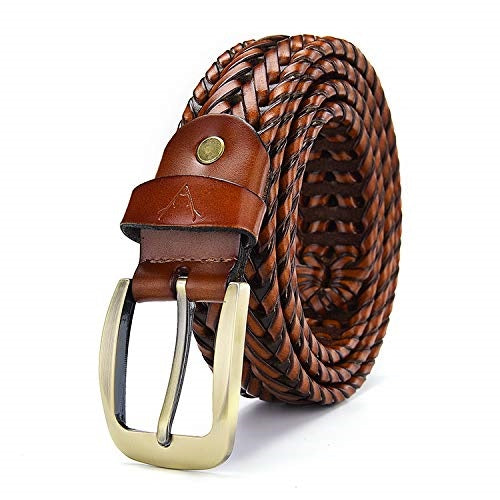 Genuine Leather Braided Belt For Men's