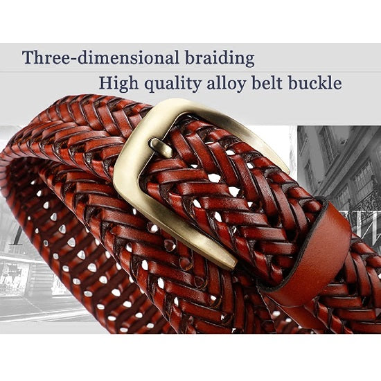 Genuine Leather Braided Belt For Men's