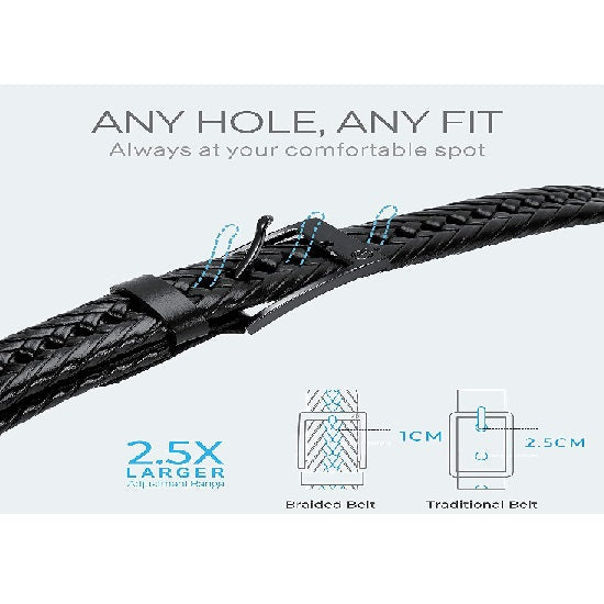 Genuine Leather Braided Belt For Men's