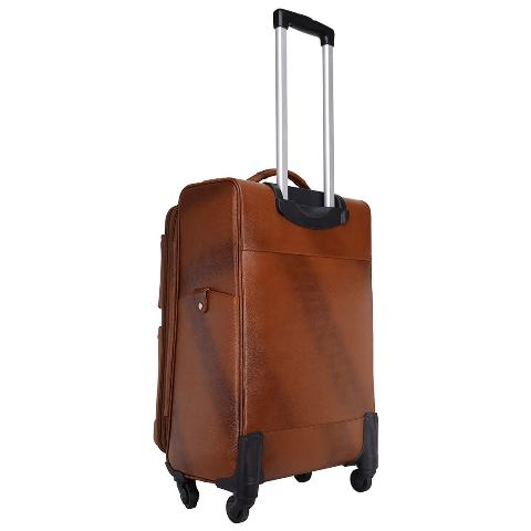 Genuine Leather Trolley Bag With Four Wheels