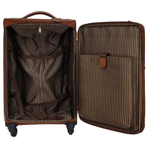 Genuine Leather Trolley Bag With Four Wheels