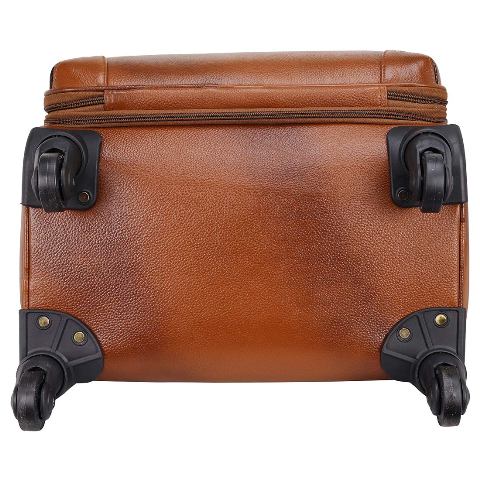 Genuine Leather Trolley Bag With Four Wheels