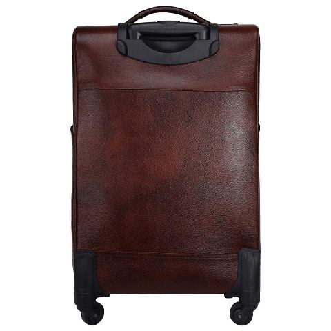 Genuine Leather Trolley Bag With Four Wheels
