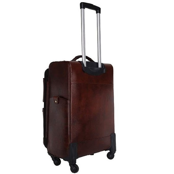 Genuine Leather Trolley Bag With Four Wheels