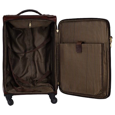 Genuine Leather Trolley Bag With Four Wheels