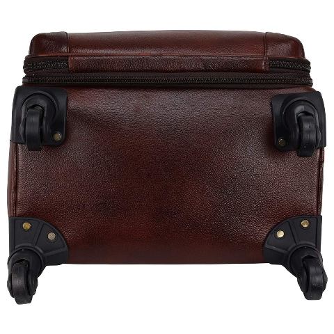 Genuine Leather Trolley Bag With Four Wheels