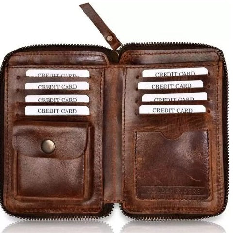 Genuine Men's Leather Wallet Brown