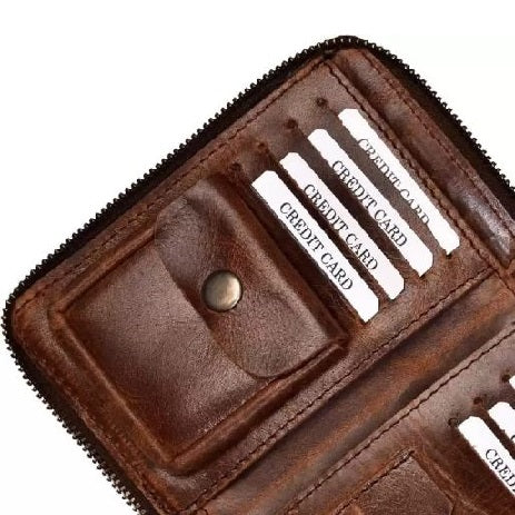 Genuine Men's Leather Wallet Brown