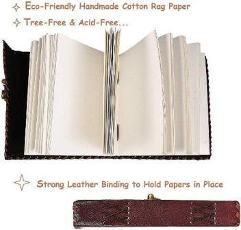 Handmade Vintage Leather Journal With Lock For Men Women