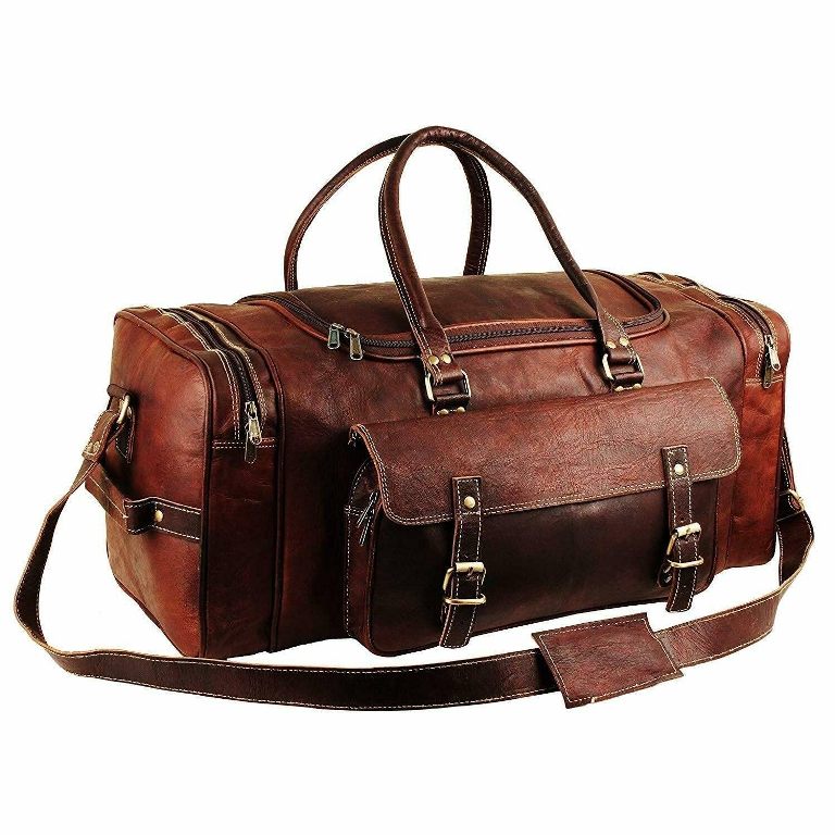 Handmade Leather Duffle Holidays Travel Bag