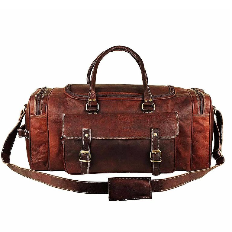 Handmade Leather Duffle Holidays Travel Bag