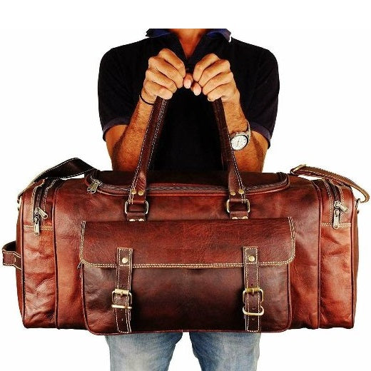 Handmade Leather Duffle Holidays Travel Bag