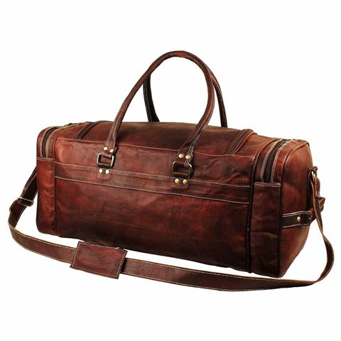 Handmade Leather Duffle Holidays Travel Bag