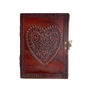 Handmade Leather Journal Celtic Heart Design 