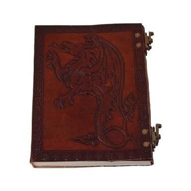 Handmade Leather Journal with Dragon 
