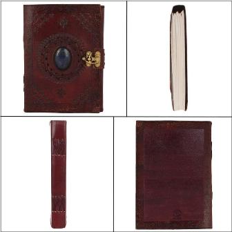 LEATHER JOURNAL WITH PRECIOUS STONE