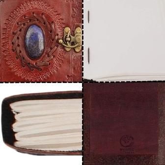 LEATHER JOURNAL WITH PRECIOUS STONE