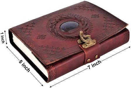 LEATHER JOURNAL WITH PRECIOUS STONE
