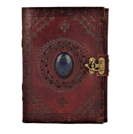 LEATHER JOURNAL WITH PRECIOUS STONE
