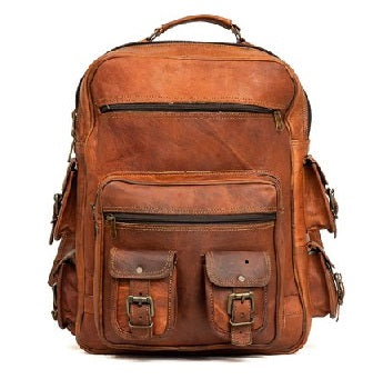 Large Leather backpack bag men's 