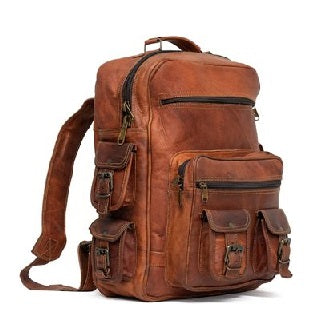 Large Leather backpack bag men's 