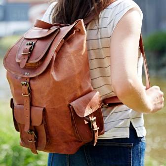 LEATHER BACKPACK FOR WOMEN TRAVEL RUCKSACK