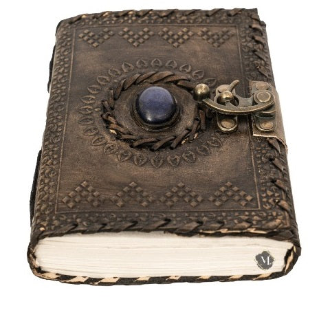 Leather Blue Stone Notebook Journal