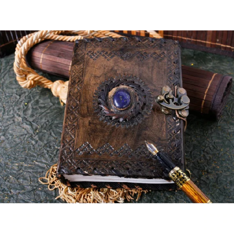 Leather Blue Stone Notebook Journal