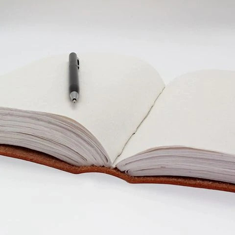 Leather Journal Double Moon With Blue Stone