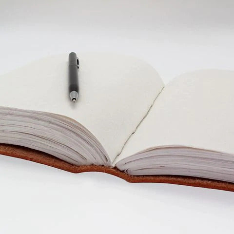 Leather Journal Double Moon With Blue Stone