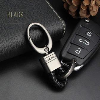  Leather Keychain with Zinc Alloy Buckle Keyring