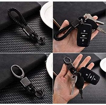  Leather Keychain with Zinc Alloy Buckle Keyring