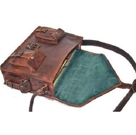 Leather Messenger Briefcase Satchel Bag