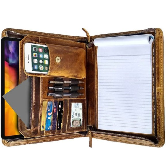 Leather Portfolio Folder for Men and Women